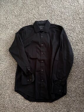 Report Collection Black Casual Button-Down Shirt